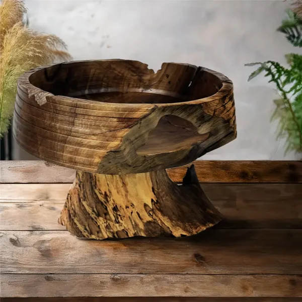 ظرف چوبی دفرمه پایه بلند وودسنس کد WS-Z389