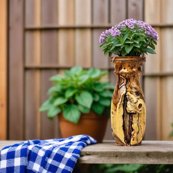 گلدان دستساز چوب اقاقیا با فرم کاملا نچرال - اثری بی‌نظیر از Woodsense Gallery