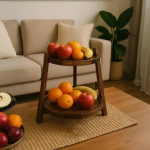 فروشگاه اینترنتی وودسنس 22 استند پذیرایی چوبی دو طبقه وودسنس کد WS_Z405