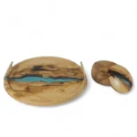 ست سینی و قندان چوب و رزین وودسنس کد WS-Z423 - Image 5